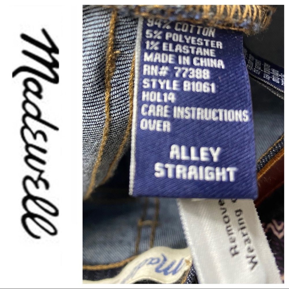 💕SALE💕Madewell Alley Straight Premium Denim Jean - Picture 8 of 11